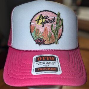 Trucker hat with iron on patch